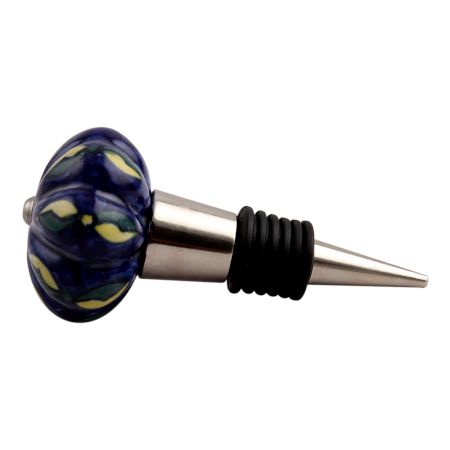 Yellow Drop Melon Ceramic Wine Stopper (Pack Of One Piece)